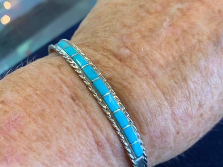 Thin turquoise stacker bracelet Online