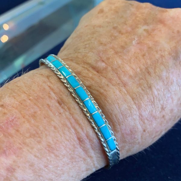 Thin turquoise stacker bracelet Online