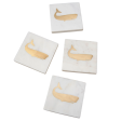 Be Home White Marble & Gold Whale Coasters Online