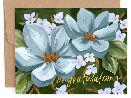 1Canoe2: Blue Floral Congrats Card Supply