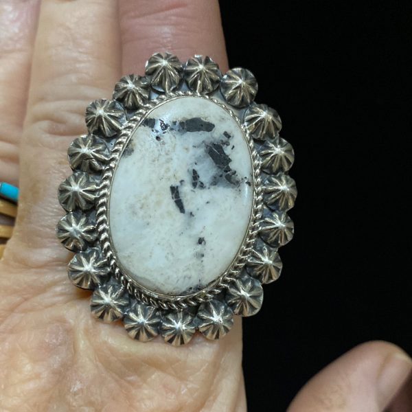 Big White Buffalo stone ring Supply