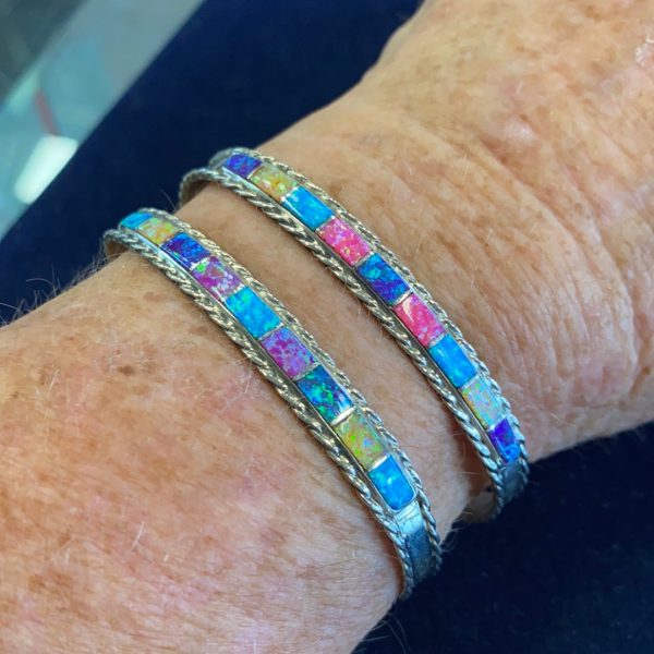 Thin Opal cuff bracelets Online Sale