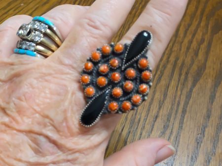 Beautiful spiny and black onyx ring Cheap