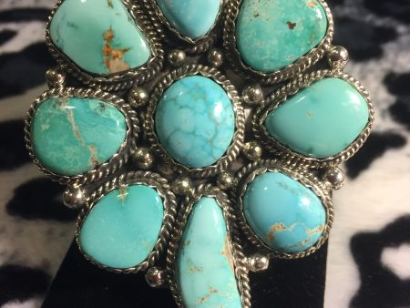 Huge Royston Turquoise Flower Cluster Ring Sale