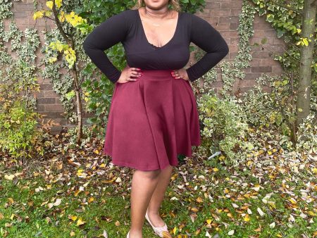 Flare Skirt - Burgundy Hot on Sale