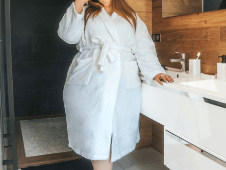 Floof Bath Robe - White on Sale